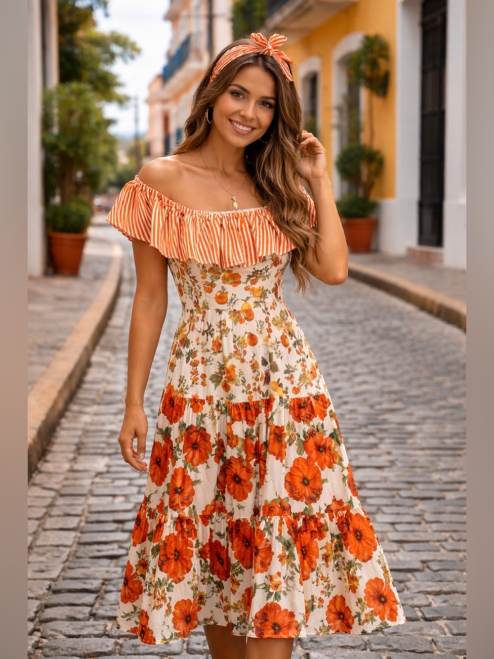 Floral Print Satin-Look Blouse in White and Mint
